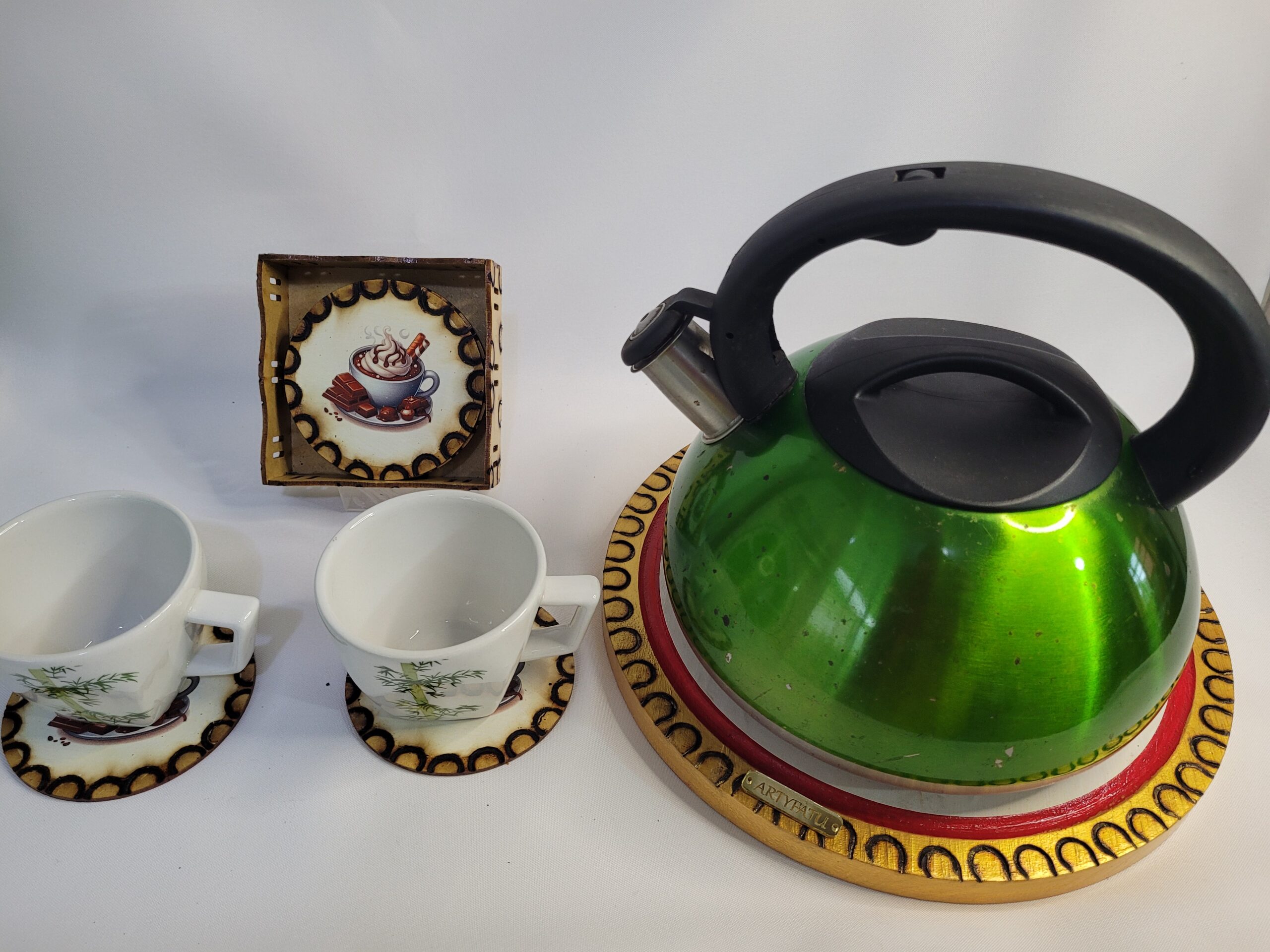 Jogo de Porta Copo Xícara de Café - Imagem 5