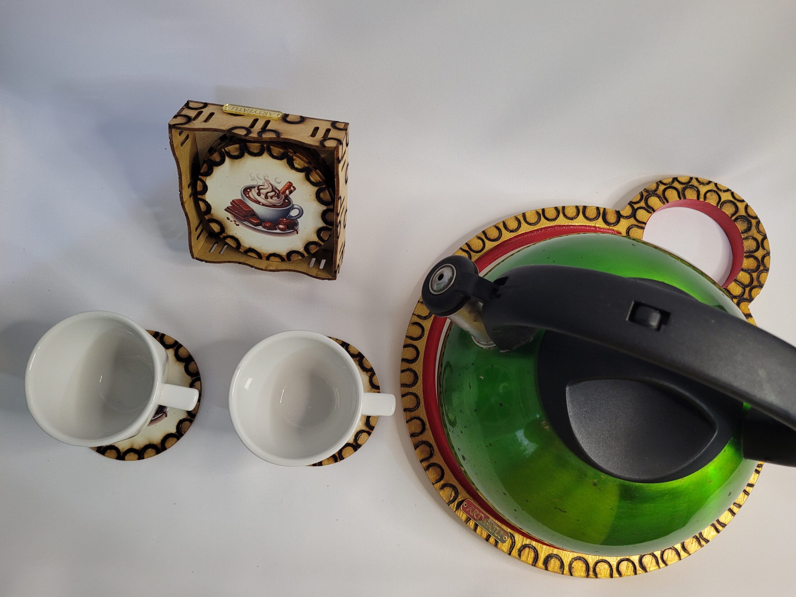 Jogo de Porta Copo Xícara de Café - Imagem 4