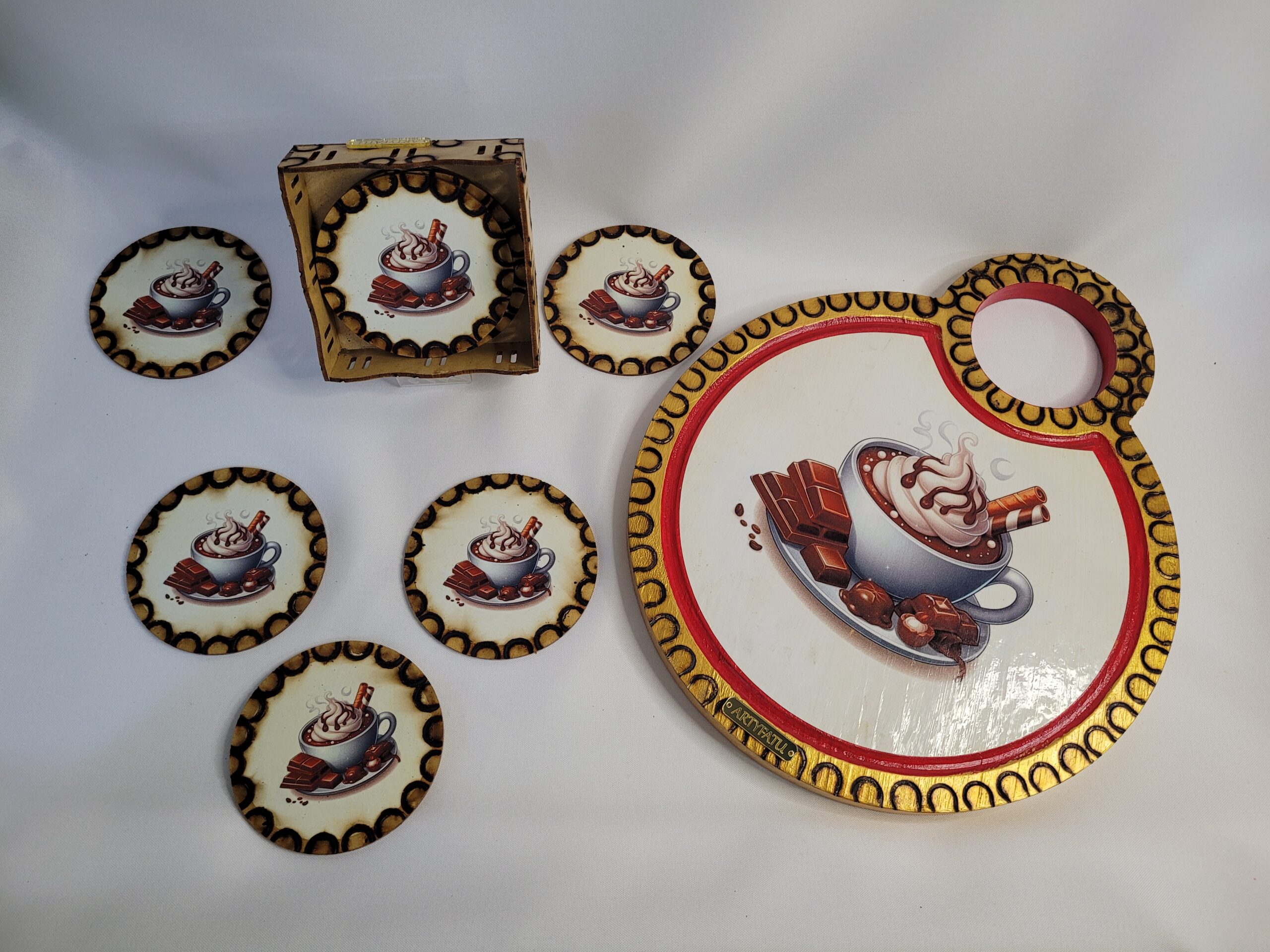 Jogo de Porta Copo Xícara de Café - Imagem 3